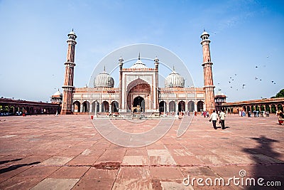 Jama Masjid Mosque, old Delhi, India. Editorial Stock Photo