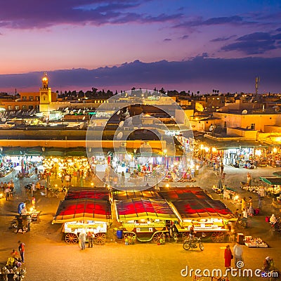 Jamaa el Fna, Marrakesh, Morocco. Stock Photo