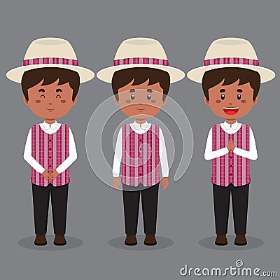 Jamaica Character with Various Expression Vector Illustration