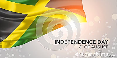 Jamaica happy independence day vector banner, greeting card Vector Illustration