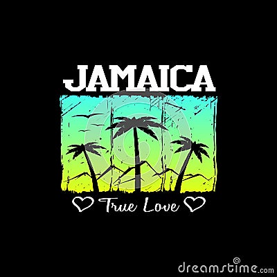 Jamaica holiday print music theme illustration, for t-shirt Vector Illustration