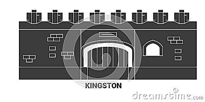 Jamaica, Kingston travel landmark vector illustration Vector Illustration