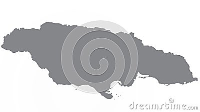 Jamaica map with gray tone on white background,illustration,textured , Symbols of Jamaica Cartoon Illustration