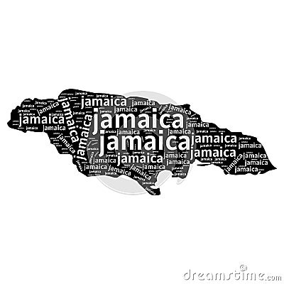 jamaica with name. isolated white background Cartoon Illustration