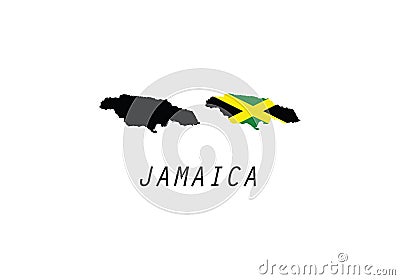 Jamaica outline map national borders Vector Illustration