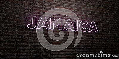 JAMAICA -Realistic Neon Sign on Brick Wall background - 3D rendered royalty free stock image Stock Photo