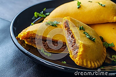 Jamaican Beef Turnover Stock Photo