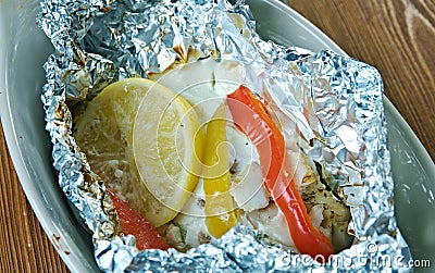 Jamaican coconut fish Stock Photo