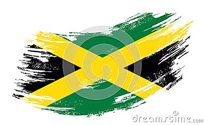 Jamaican flag grunge brush background. Vector illustration. Vector Illustration