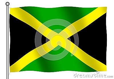 Jamaican Flag waving Stock Photo