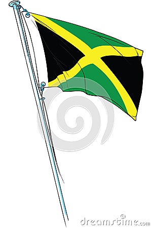 Jamaican flag waving Vector Illustration