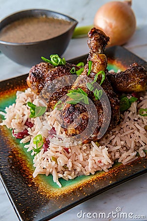 Jamaican Jerk Chicken Legs Stock Photo