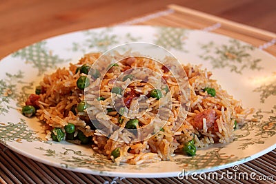Jambalaya,pilaf,fried rice Stock Photo