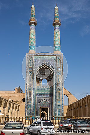 Jame Mosque of Yazd, in Iran. Editorial Stock Photo