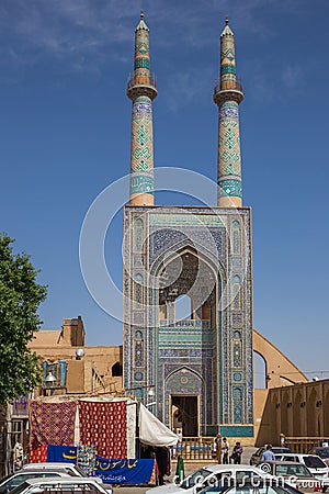 Jame Mosque of Yazd, in Iran. Editorial Stock Photo