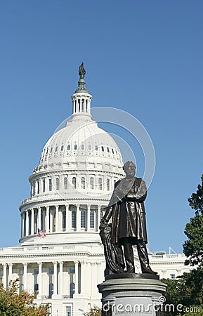 James Garfield and the Capitol Stock Photo