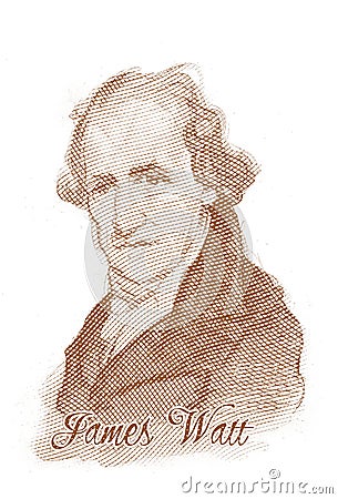 James Watt Engraving Style Sketch Portrait Editorial Stock Photo