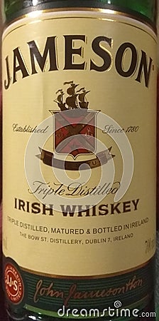 Jameson Irish Whiskey Editorial Stock Photo