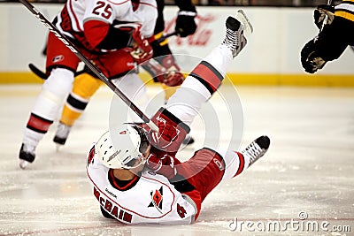 Jamie McBain struck in face with stick Editorial Stock Photo