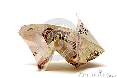 Jammed money Stock Photo