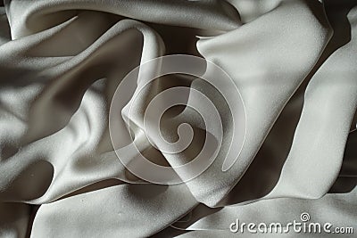 Jammed thin light grey chiffon fabric Stock Photo