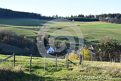 grassland around Jammelshofen in the Eifel Stock Photo