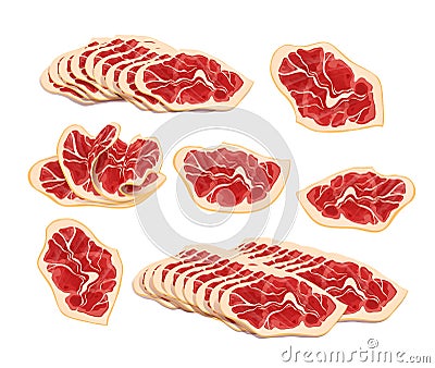 Jamon. Hamon. Traditional Spanish food. Meat. Pig leg. Vector illustration. Vector Illustration