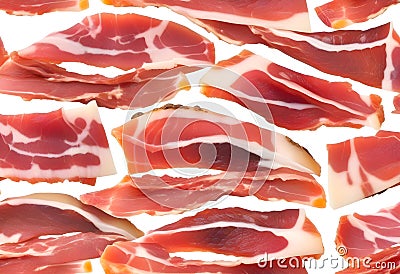 Jamon, jerked meat, isolated on white background. High resolution image Stock Photo