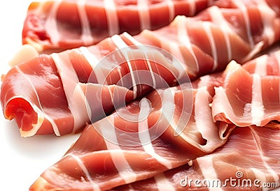 Jamon, jerked meat, isolated on white background. High resolution image Stock Photo