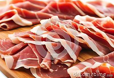 Jamon, jerked meat, isolated on white background. High resolution image Stock Photo