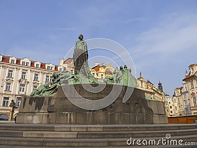 Jan Hus statue Stock Photo