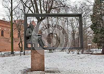 Jan Matejko Monument in Krakow, Poland. Editorial Stock Photo