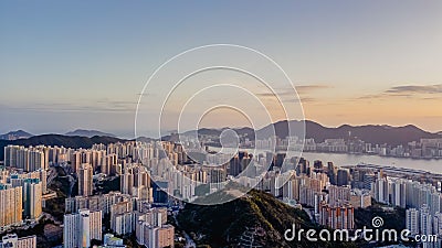 Jan 14 2024 panoramic view of Shun Lee from Ping Shan Editorial Stock Photo