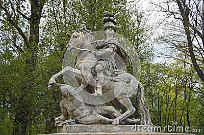 The Jan Sobieski statue in Lazienki Park. Monument of Sobieski in Warsaw. Poland. Stock Photo