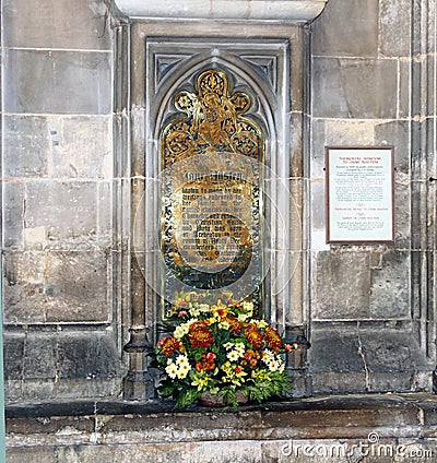 Jane Austen's Grave Editorial Stock Photo