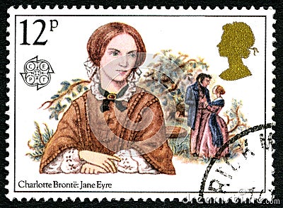 Jane Ayre UK Postage Stamp Editorial Stock Photo