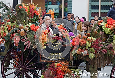 Jane Goodall--Grand Marshal Rose Bowl Parade 2013 Editorial Stock Photo