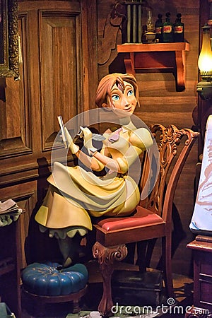 Jane Porter Statue, Disney Cartoon Character Editorial Stock Photo