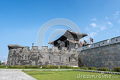 Janganmun Gate Hwaseong Fortress Stock Photo