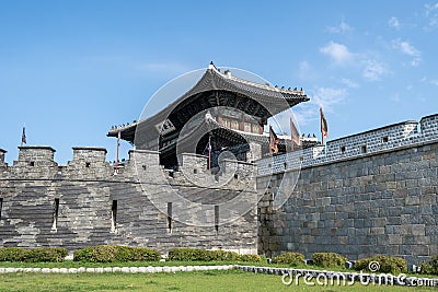 Janganmun Gate Hwaseong Fortress Stock Photo