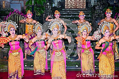 Janger dance, Ubud, Bali, Indonesia Editorial Stock Photo