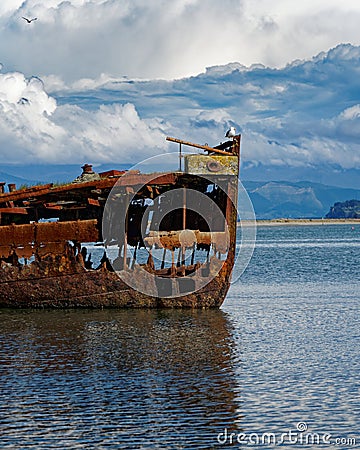 Janie Seddon shipwreck, Motueka, New Zealand Stock Photo