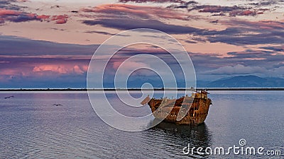 Janie Seddon shipwreck, Motueka, Tasman region, Aotearoa / New Zealand Stock Photo