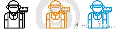 Janitor vector logo set collection for web app ui Vector Illustration