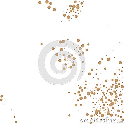 Brown Confetti Bokeh. Texture Random. Gray Round Random. Glitter Bokeh. Vintage Bubble Circle. Party Vector. Falling Background. B Stock Photo