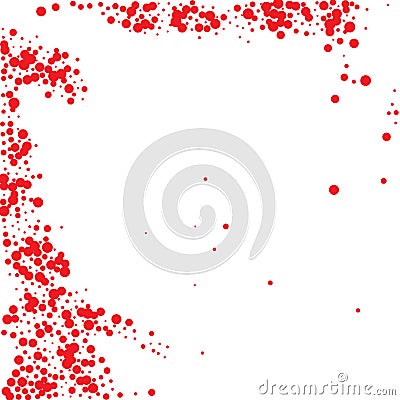 Ruby Confetti Vector. Texture Background. Coral Round Circle. Glitter Bokeh. Red Bubble Background. Party Sparkle. Falling Circle. Stock Photo