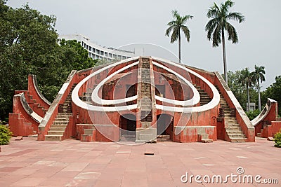 Jantar Mantar astronomy observatory in New Delhi Stock Photo