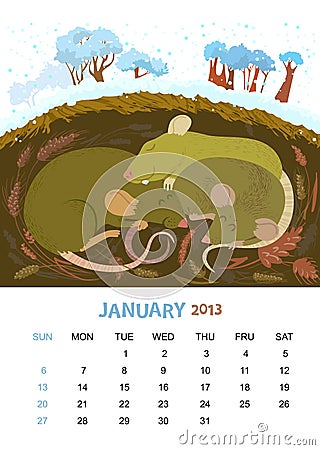 January Vector Illustration