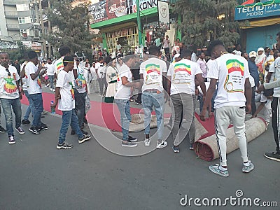 January 19, 2020 Addis Ababa on the eve of Ethiopian epiphany celebrations Editorial Stock Photo