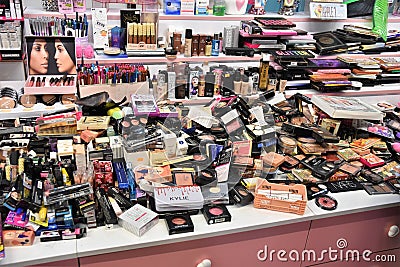 Over supply and abundance of cosmetics Editorial Stock Photo